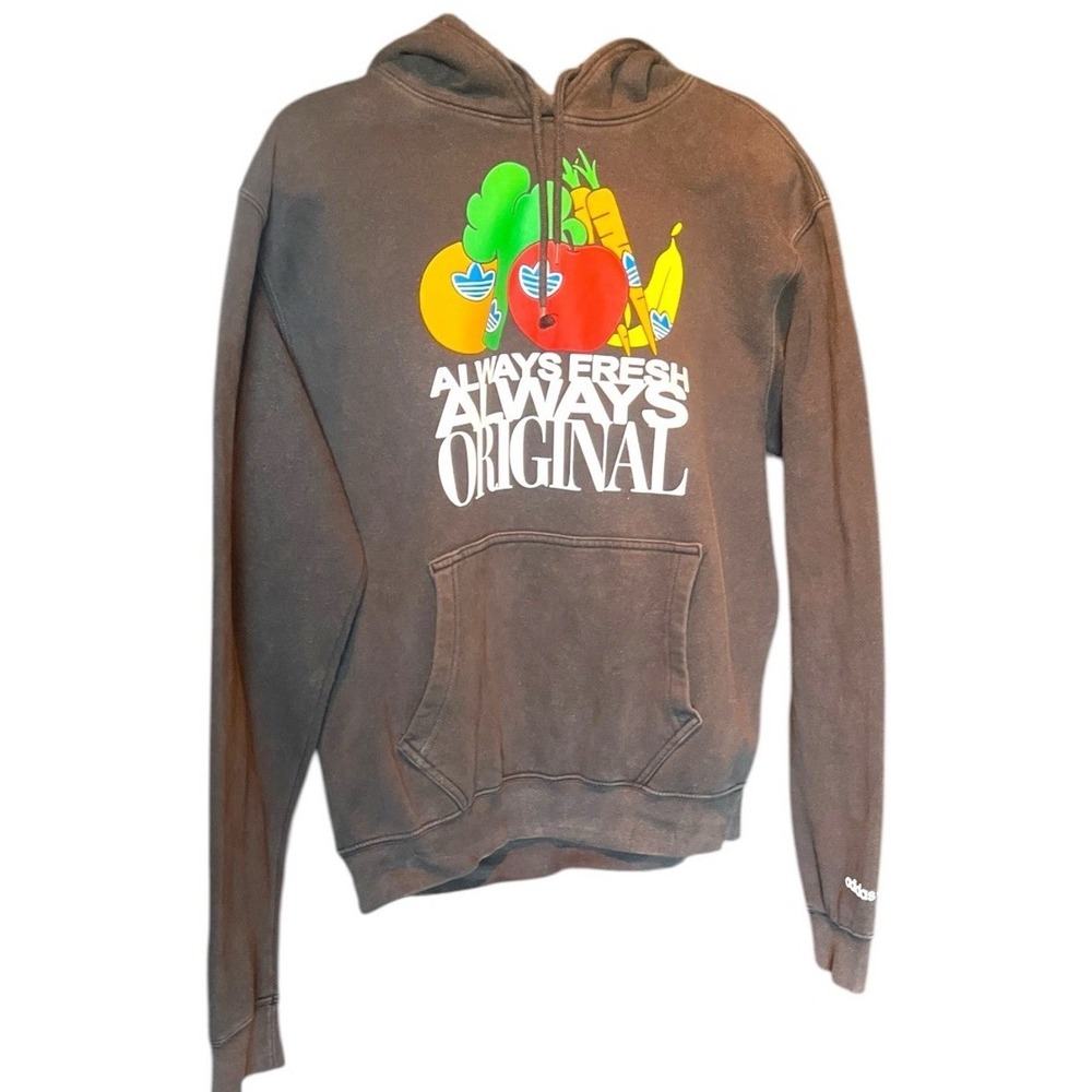 Adidas Hoodie Womens Medium Black Always Fresh Always‎ Original Fruit Sweatshirt